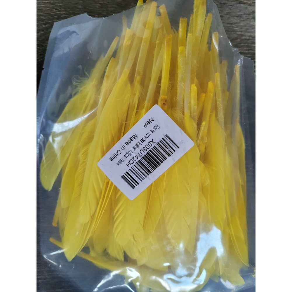 Feathers  120pcs Yellow Goose‎ Cochén Feather Craft Decorating DIY Projects #HH